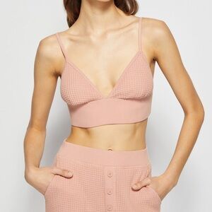 JONATHAN SIMKHAI Juliette Waffle Bralette In Chai